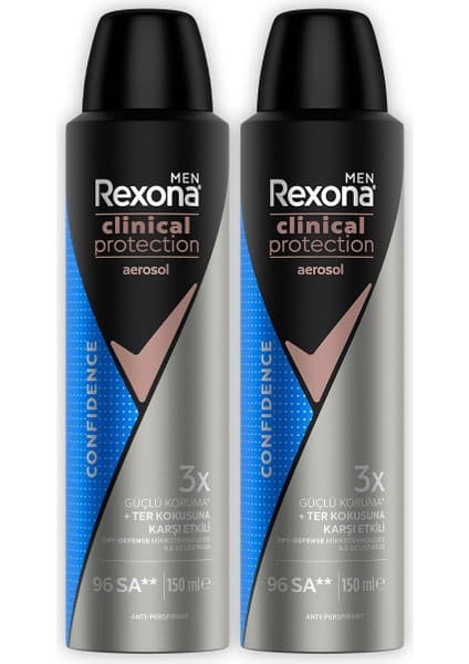 Rexona Men Clinical Protection Spray Deodorant Confidence 150 ml X2