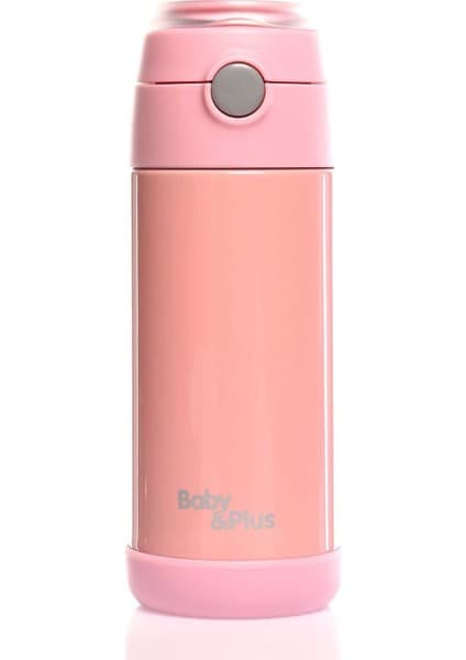 Baby Plus 350 ml Pembe Termoslu Matara Paslanmaz Çelik Malzeme ile BPA İçermez Güvenli Kullanım