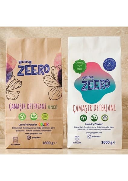 Going Zeero 2'li Çamaşır Deterjanı Seti - Renkliler & Beyazlar Için