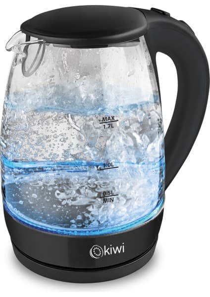 Kiwi Cam Kettle 1,7 lt Siyah Otomatik Kapanma Özellikli Dayanıklı Su Isıtıcısı