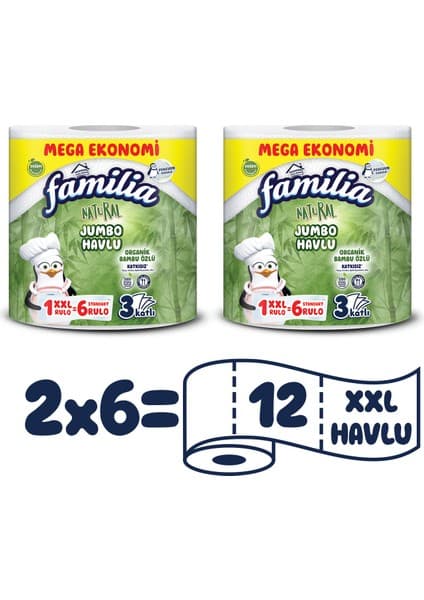 Familia Jumbo Kağıt Havlu 1Xxxl = 6 Rulo X 2
