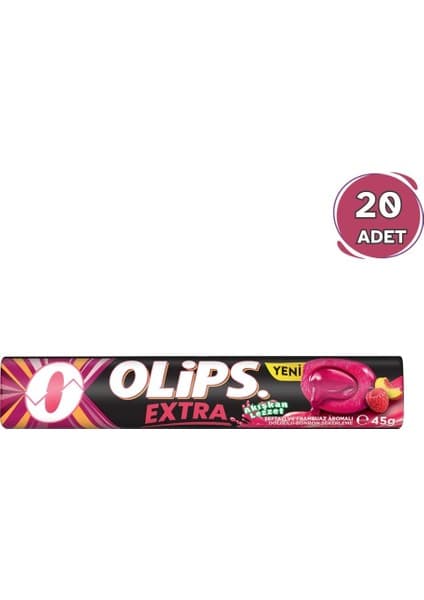 Olips Extra Şeftali & Frambuaz Aromalı Şeker 45g - 20 Adet