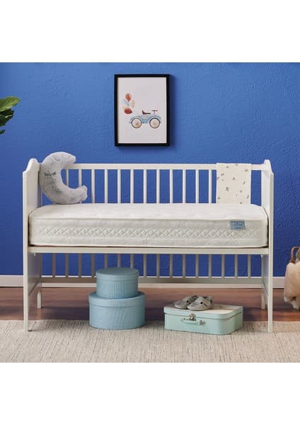 Yataş Mini Baby Blue Star Sıvı Geçirmez Alezli Woolmark® Yünlü Bebek Yatağı