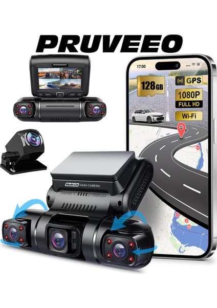 Pruveeo D90-4CH FHD WI-FI GPS + 128GB SD KART KAME