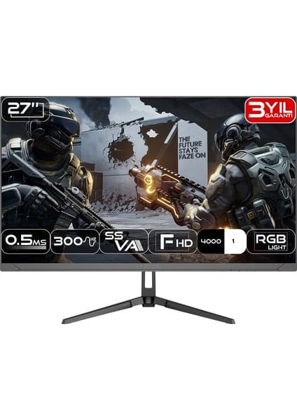 Fazeon X27F300 27" 300Hz 0.5ms HDMI DP HDR FreeSync G-Sync FHD Fast VA Gaming Monitör