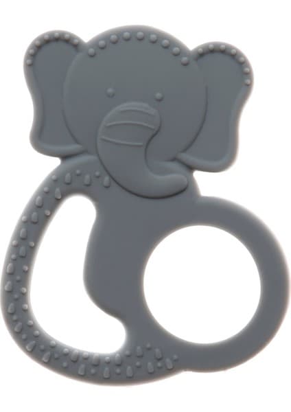 Babyjem Silikon Fil Diş Kaşıyıcı Gri