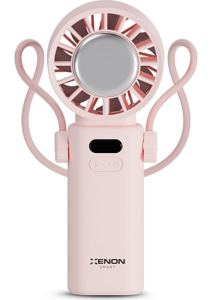 Xenon Smart El Vantilatörü | Peltier Soğutma, 100 Kademe, 3600mAh, 8300 RPM, USB-C, Askılı (Pembe-X6111)
