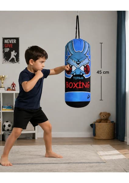 Toprak Sport Çocuk Boks Torbası 2-6 Yaş Için Eldivensiz Içi Dolu