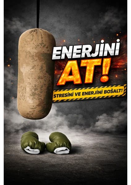 Toprak Sport Kamuflaj Desenli Eldiven Hediyeli 2-6 Yaş Çocuklar Için Boks Torbası Içi Dolu