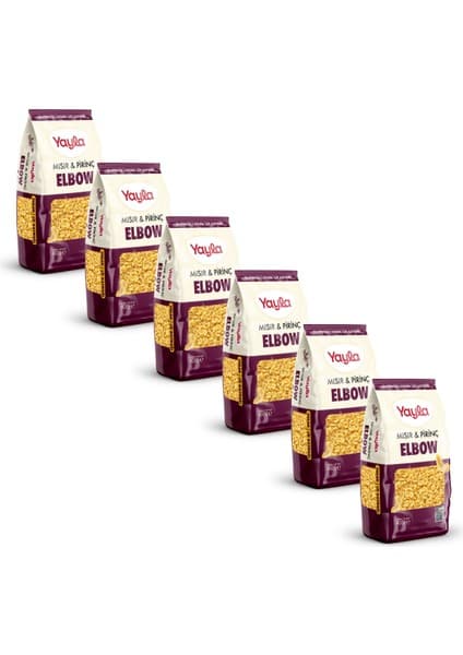 Yayla Mısır ve Pirinç Elbow Makarna 400 g x6
