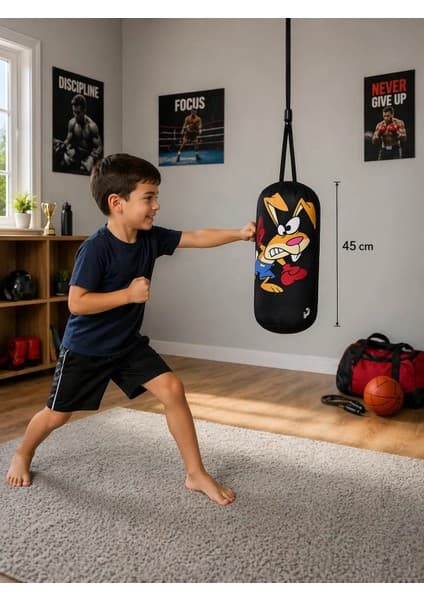 Toprak Sport Kahverengi Boks Torbası 45 cm Çocuklar İçin Dayanıklı ve Eğlenceli Kullanım