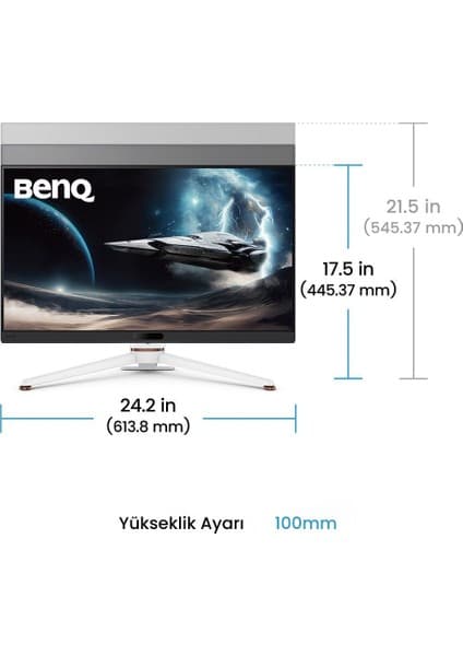 BenQ Mobiuz EX271U 27'' IPS 4K 165Hz 1ms 1x eARC HDMI 2xHDMI DP USB-C FreeSync HDR400 Pivot Kumandalı Oyun Monitörü