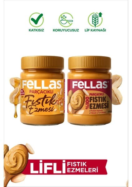 Fellas Fıstık Ezmesi Deneme Paketi - (300 g) x 2 Adet