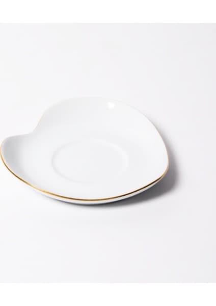 Güral Porselen Kalp 12 cm Çay Tabağı El Dekoru Altın Işleme 20