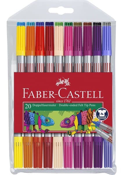 Faber-Castell Çift Taraflı Keçeli Kalem 20 Renk