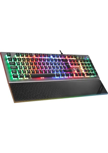 Rampage KB-R101 Impressıve Gri/siyah USB Rgb Aydınlatmalı Ince Tasarım Red Switch Gaming Oyuncu Klav