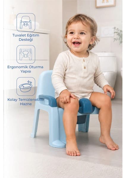 Babyjem Afacan Lazımlık Ergonomik Tuvalet Eğitimi Yardımcısı İndigo Mavi