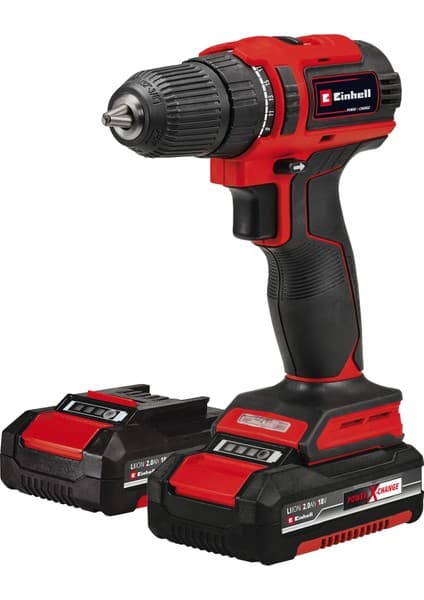Einhell Akülü Vidalama TE-CD 18/40 Li BL (2x2.0 Ah) Power X-Change (Li-Ion, 18 V, 40 Nm, Kömürsüz, 2 vitesli şanzıman, elektronik hız kontrolü, 2 adet 2.0 Ah akü ve hızlı şarj cihazı dahil) - 4513995