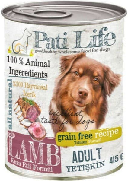 Pati Life 415 gr Yetişkin Kuzu Etli Yaş Konserve Köpek Maması Hayvansal İçerik