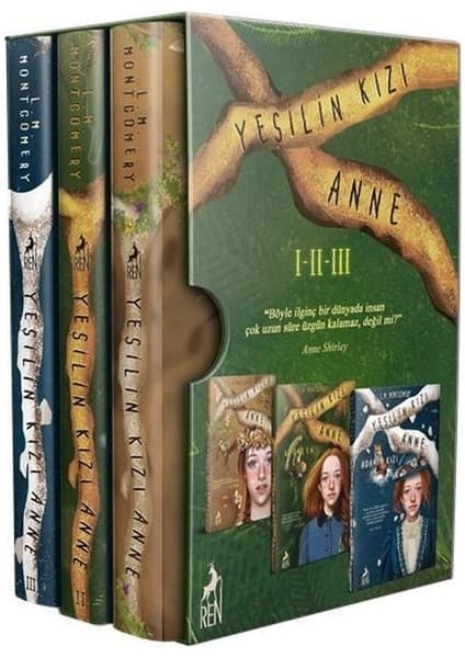 Ren Kitap Yeşilin Kızı Anne 1-2-3 Ciltli Kutulu Set - L.M. Montgomery - REN KİTAP 1096 Sayfa