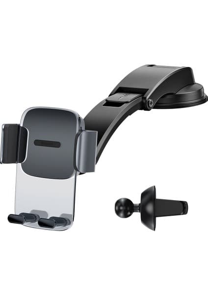 Baseus Easy Control Clamp Siyah Araç İçi Telefon Tutucu Havalandırma Izgarası ve Torpido Uyumlu