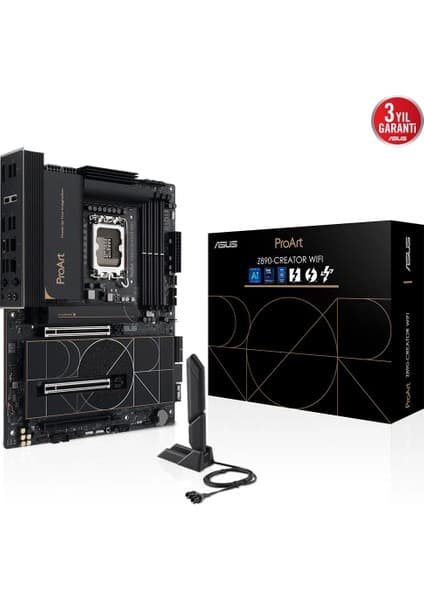 Asus PROART Z890-CREATOR WIFI Intel Z890 LGA1851 DDR5 9066 HDMI 2xThunderbolt 5 1xUSB4 5x M2 USB3.2 WiFi 7 + BT AURA RGB 10Gbit + 2.5Gbit LAN ATX