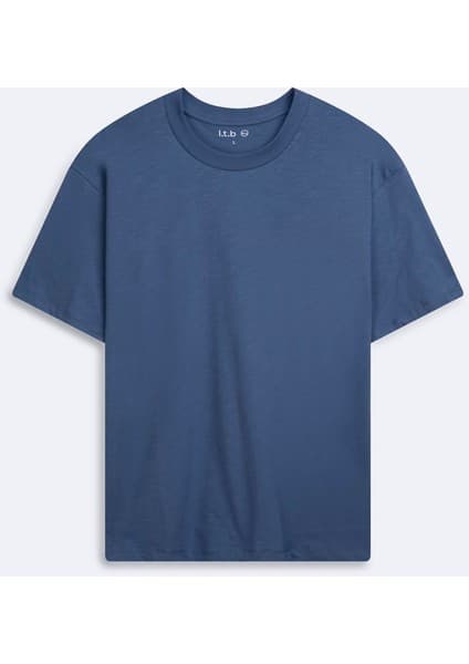 LTB Bisiklet Yaka Basic Mavi T-Shırt