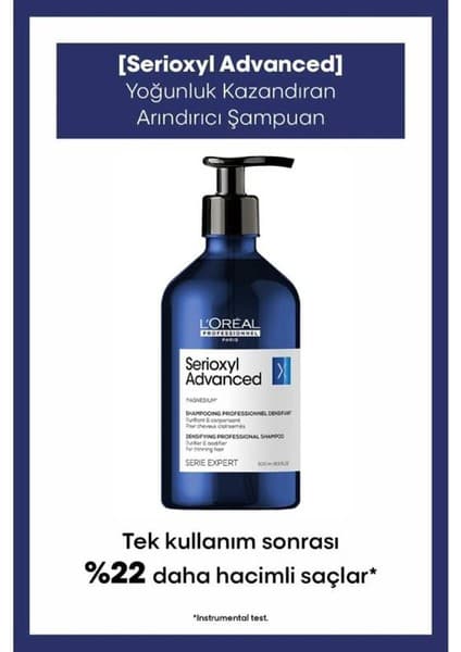 L'Oréal Professionnel Serie Expert Serioxyl Advanced Dökülme Karşıtı Yoğunluk Kazandıran Şampuan 500ml