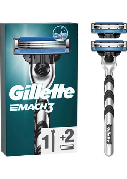 Gillette Mach3 Tıraş Makinesi + 2 Yedek Tıraş Bıçağı