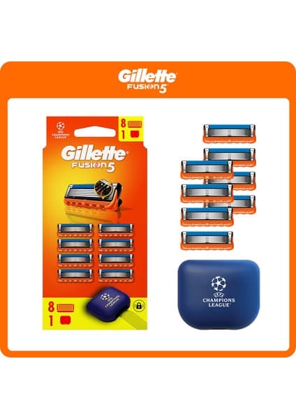 Gillette Fusion 8'li Yedek Tıraş Bıçağı Ergonomik Tasarım ile Hassas Cilt İçin Uygun