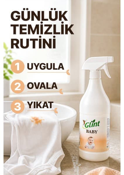 Glint Baby Çamaşır Leke Çıkarıcı 1 Litre Bebek ve Çocuk Kıyafetleri için