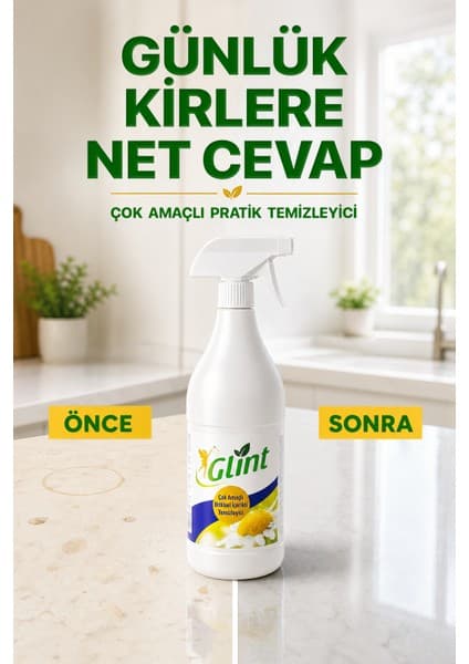 Glint Çok Amaçlı Yüzey Temizleyici 1 Litre Sprey Genel Temizlik