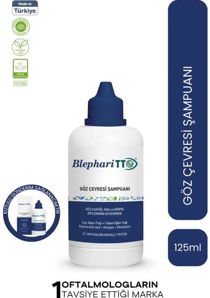 TTO Blepharitto Göz Çevresi Şampuanı 125 ml | Çay Ağacı Yağı | Kirpik Dibi Temizleyici