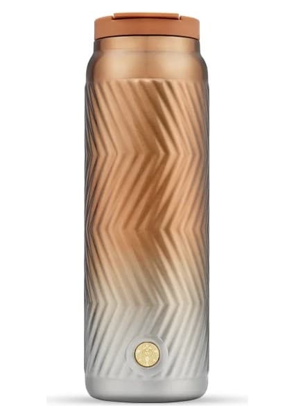 Starbucks ® Zigzag Desenli Turuncu Ombre Paslanmaz Çelik Termos 473ML-11187184