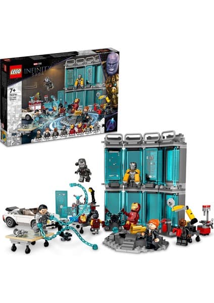 LEGO Marvel Iron Man Cephaneliği 76216 - 7 Yaş ve Üzeri Çocuklar Için Zırhlar, Minifigürler ve Süper Kahraman Aksiyonu Içeren Oyuncak Yapım Seti (496 Parça) Yeni Ürün Adı