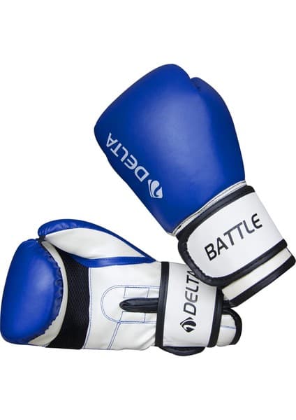 Delta Battle Dura-Strong Mavi-Beyaz Boks Eldiveni Kaliteli PVC Malzemeden Üretilmiştir
