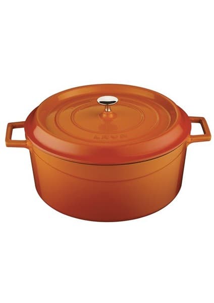 Lava Yuvarlak Tencere -Çap(Ø)28 cm. Turuncu