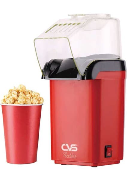 CVS Elektrikli Mısır Patlatma Makinesi - 16 Bardak Kapasite, 1200W, DN-8001 Pop Star, Yağsız Popcorn Teknolojisi