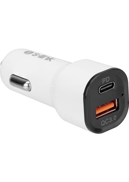 S-Link SL-EC35PD 3.4A iPhone Uyumlu Lightning Hızlı Şarj 18W + USB Qc3.0 Apple iPhone Uyumlu Araç Şarj Cihazı