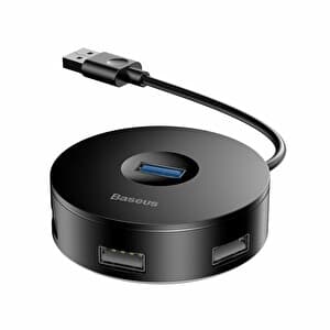 Baseus CAHUB-F01 Round Box Hub Adaptör Siyah