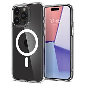 Spigen ACS06450 iPhone 15 Pro Max Kılıf Crystal Hybrıd Magfit Magsafe Özellikli White