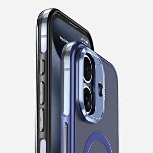 Wlons Standlı Efsane iPhone 16 Mavi Pc Kapak