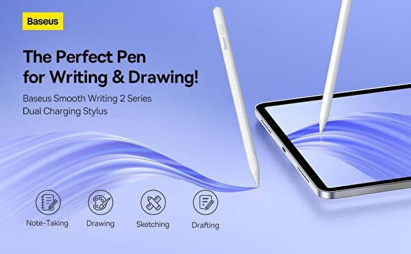 Baseus Smooth Writing 2 iPad Uyumlu Beyaz Kalem